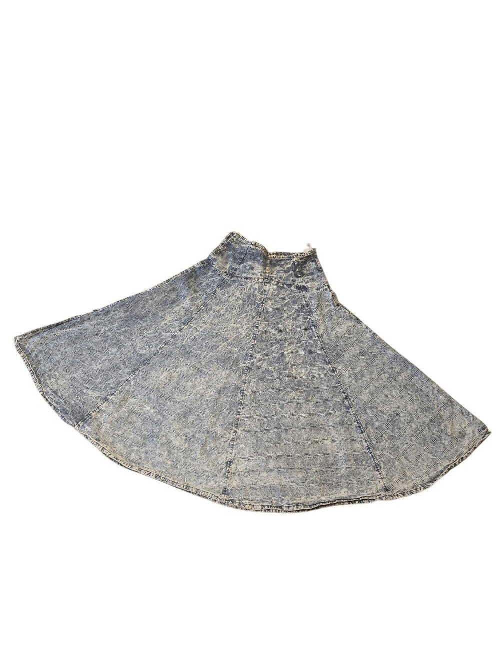 Vintage Blue Acid Wash 80s Denim Maxi Skirt Side Button Full Sweep USA 9/10